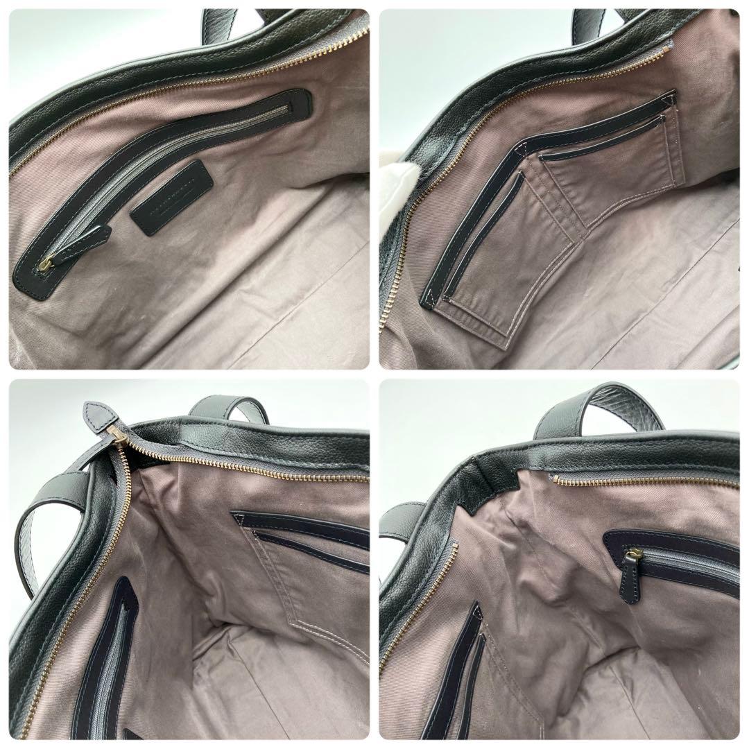 はなはな✨ マザーハウス ヨゾラ トートバッグ 黒 レザー 大容量 ロゴ