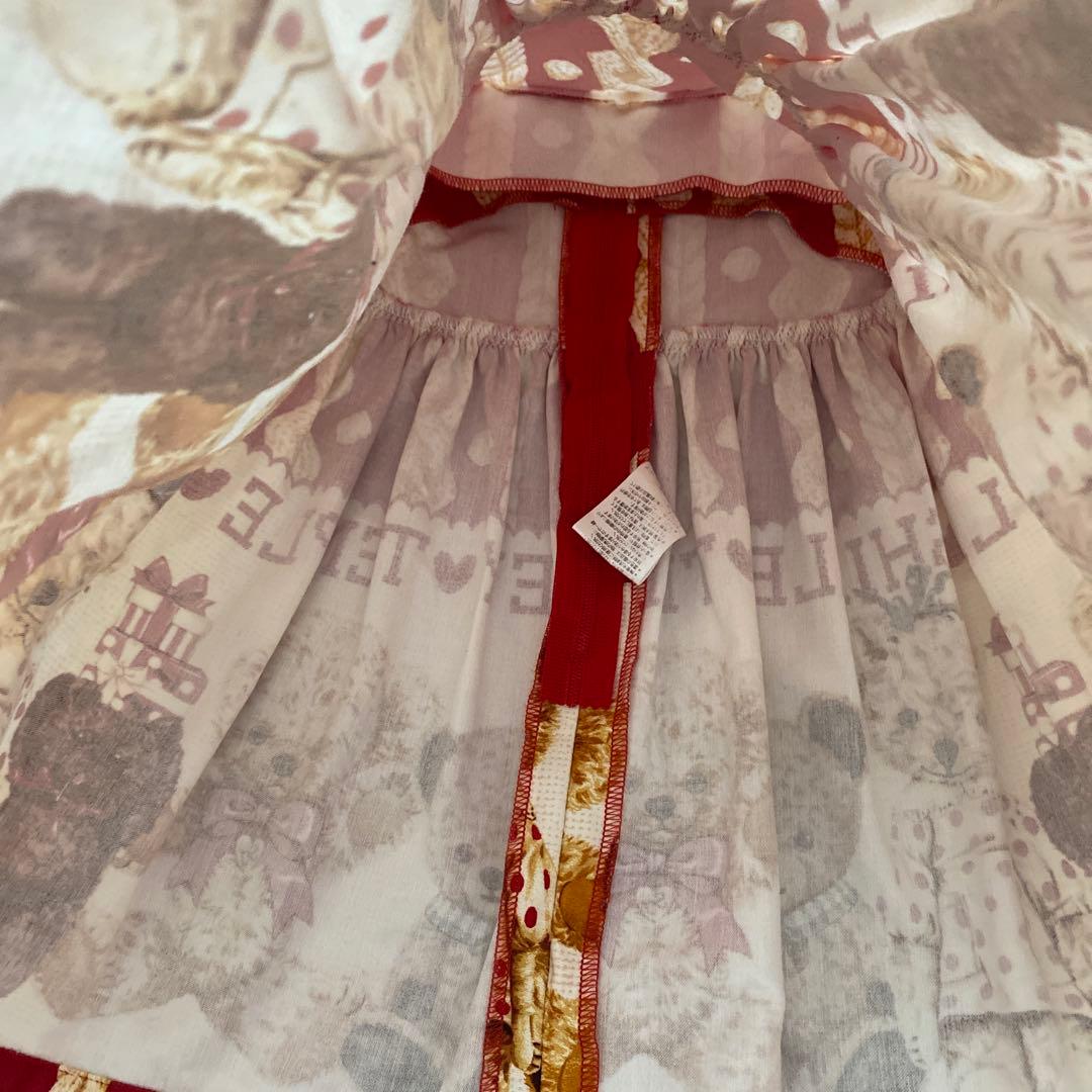 シャーリー クマ ワンピース 靴下セット 90サイズ クリスマスコーデに是非❤️