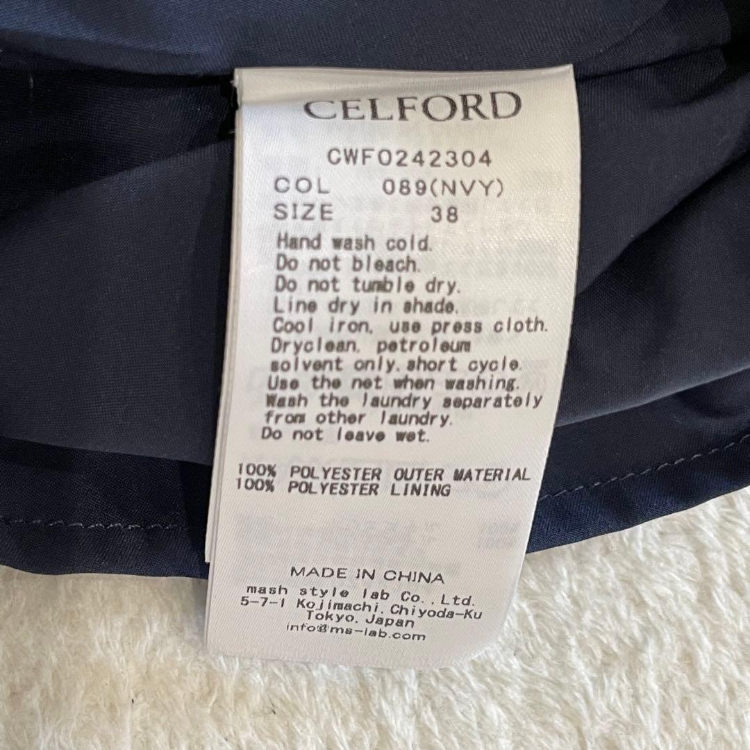 タグ付き　CELFORD　2024年モデル　ケープブラウス　ペプラム　ネイビー