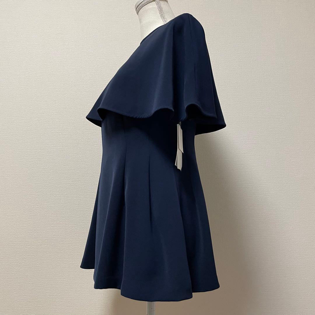 タグ付き　CELFORD　2024年モデル　ケープブラウス　ペプラム　ネイビー