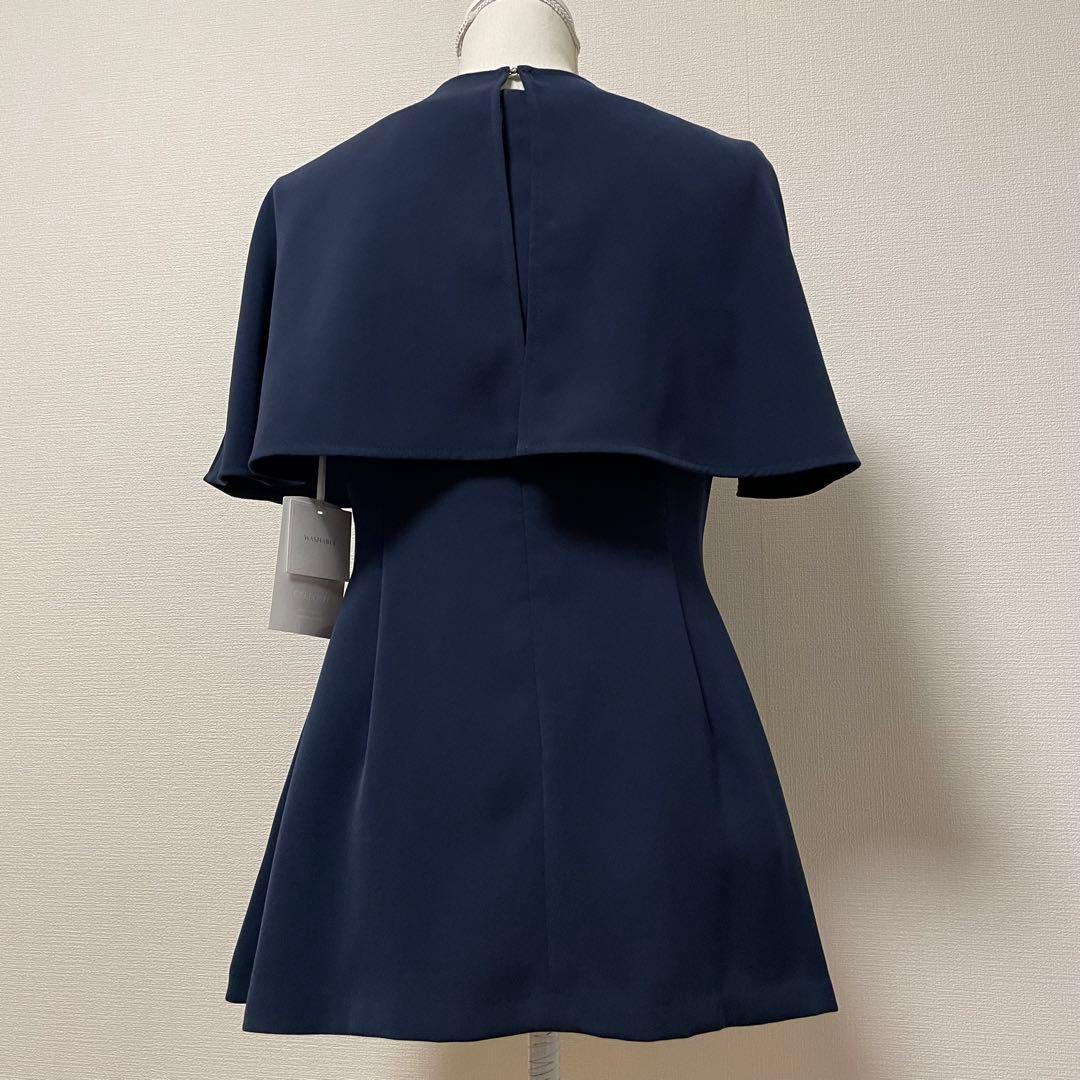 タグ付き　CELFORD　2024年モデル　ケープブラウス　ペプラム　ネイビー