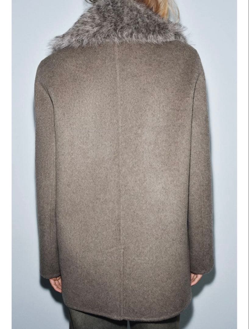 ZARA フェイクファーカラーウールブレンドジャケット ZWcollection