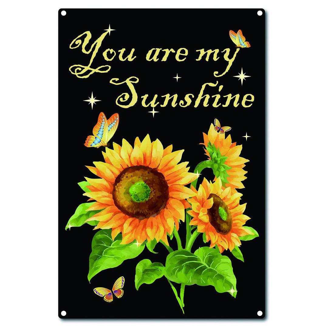 ユー・アー・マイ・サンシャインブリキ看板　ひまわり