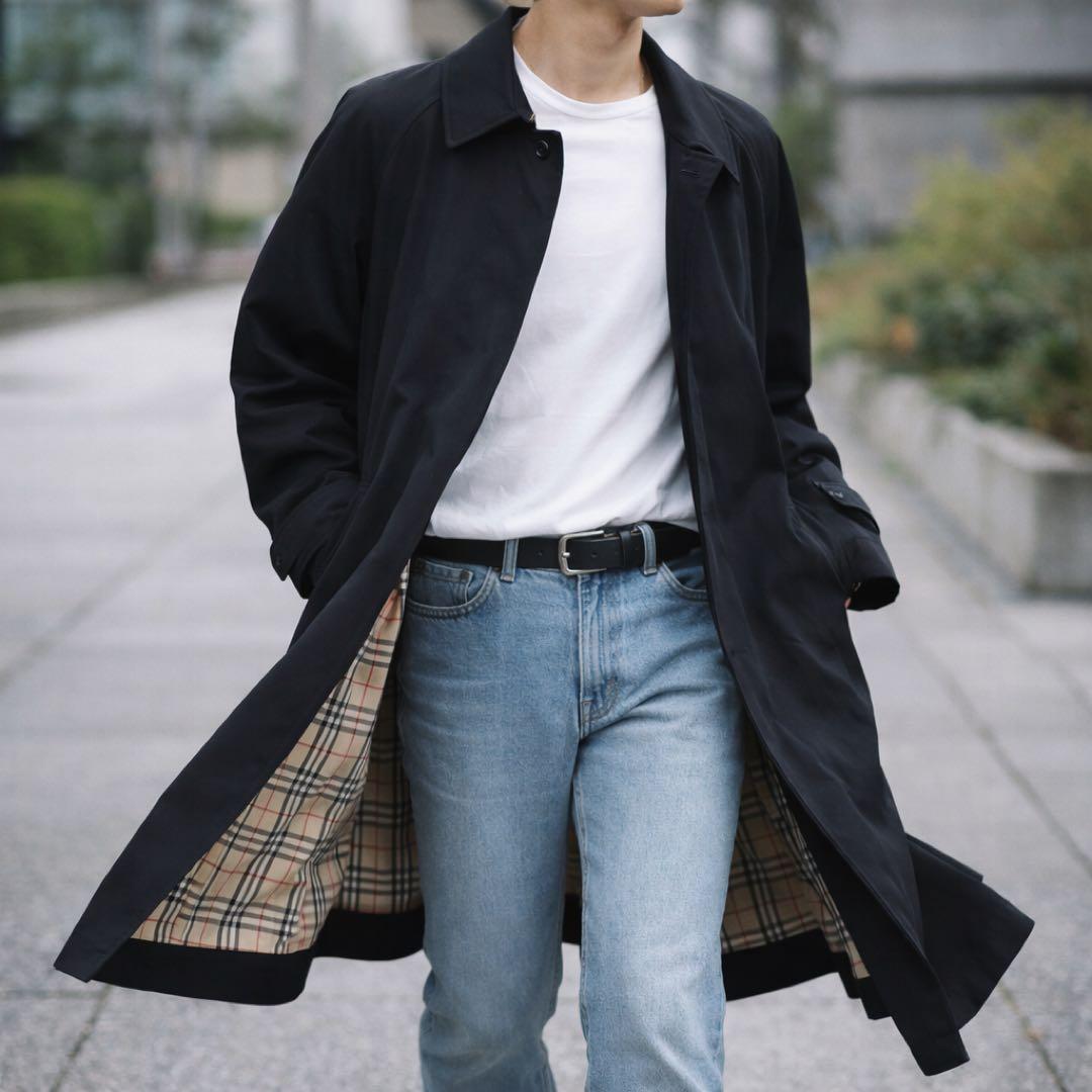 美品 BURBERRY LONDON ステンカラーコート ノバチェック L相当