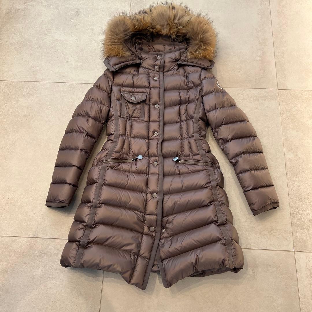 MONCLER ブラウン ロングダウンジャケット　サイズ00