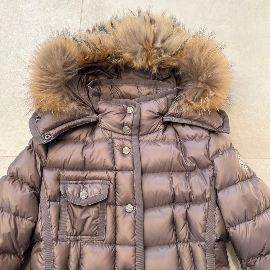 MONCLER ブラウン ロングダウンジャケット　サイズ00