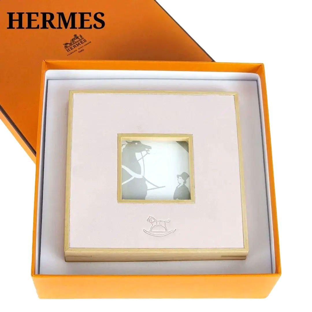 美品 エルメス HERMES 写真立て ウッド 木製 フォトフレーム インテリア