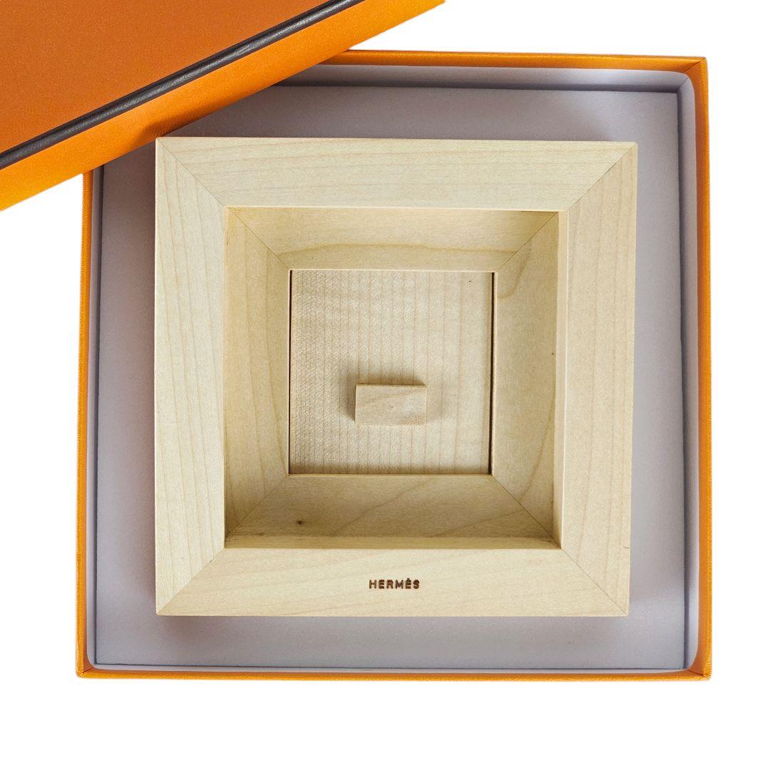 美品 エルメス HERMES 写真立て ウッド 木製 フォトフレーム インテリア