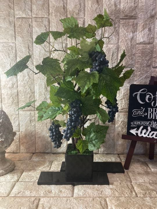 光触媒　人工観葉植物　ウォールグリーン　造花　アレンジ　マスカットブドウ