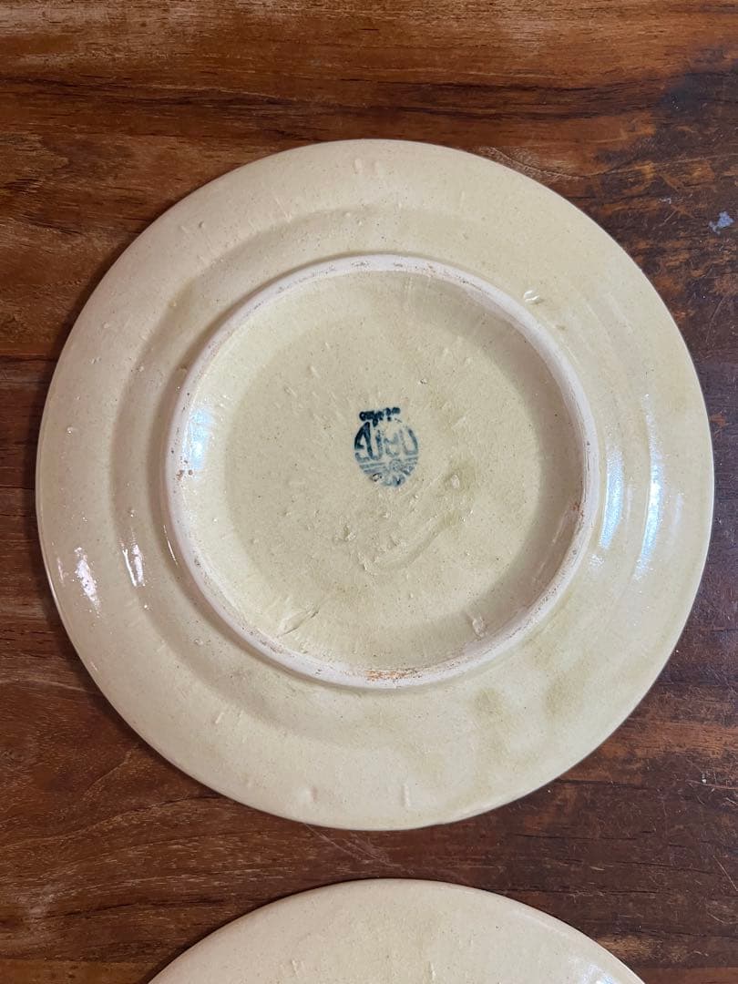 ベトナム　 ソンベ焼き　花柄皿 5枚セット 約21.5cm