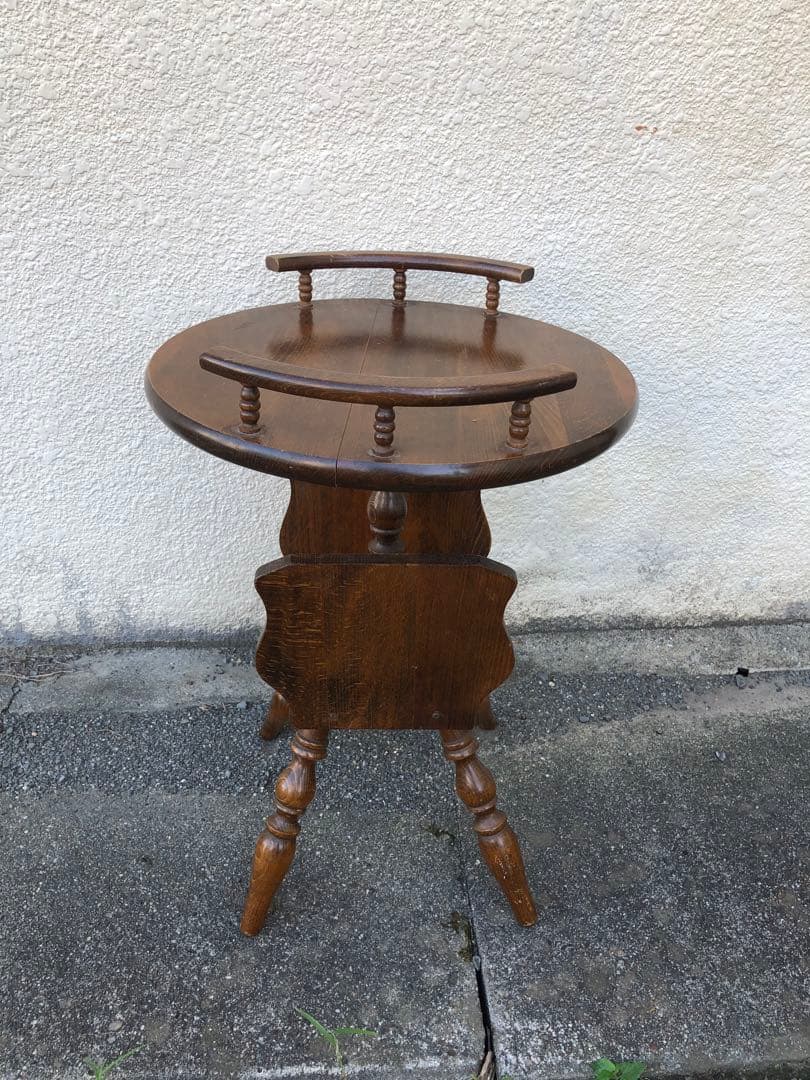 昭和レトロ 飛騨産業 キツツキ サイドテーブル コーヒーテーブル 丸テーブル