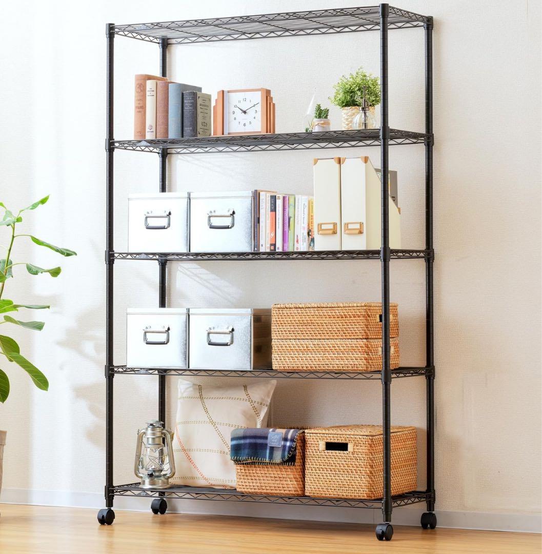 【極美品】ルミナス ノワール ラック 5段 幅110 奥行40 キャスター付き