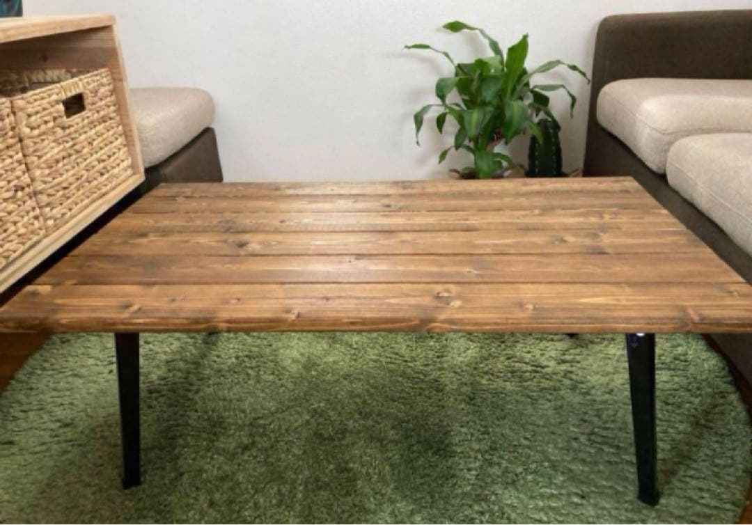 折りたたみ式　アンティークシンプル木目調センターテーブル