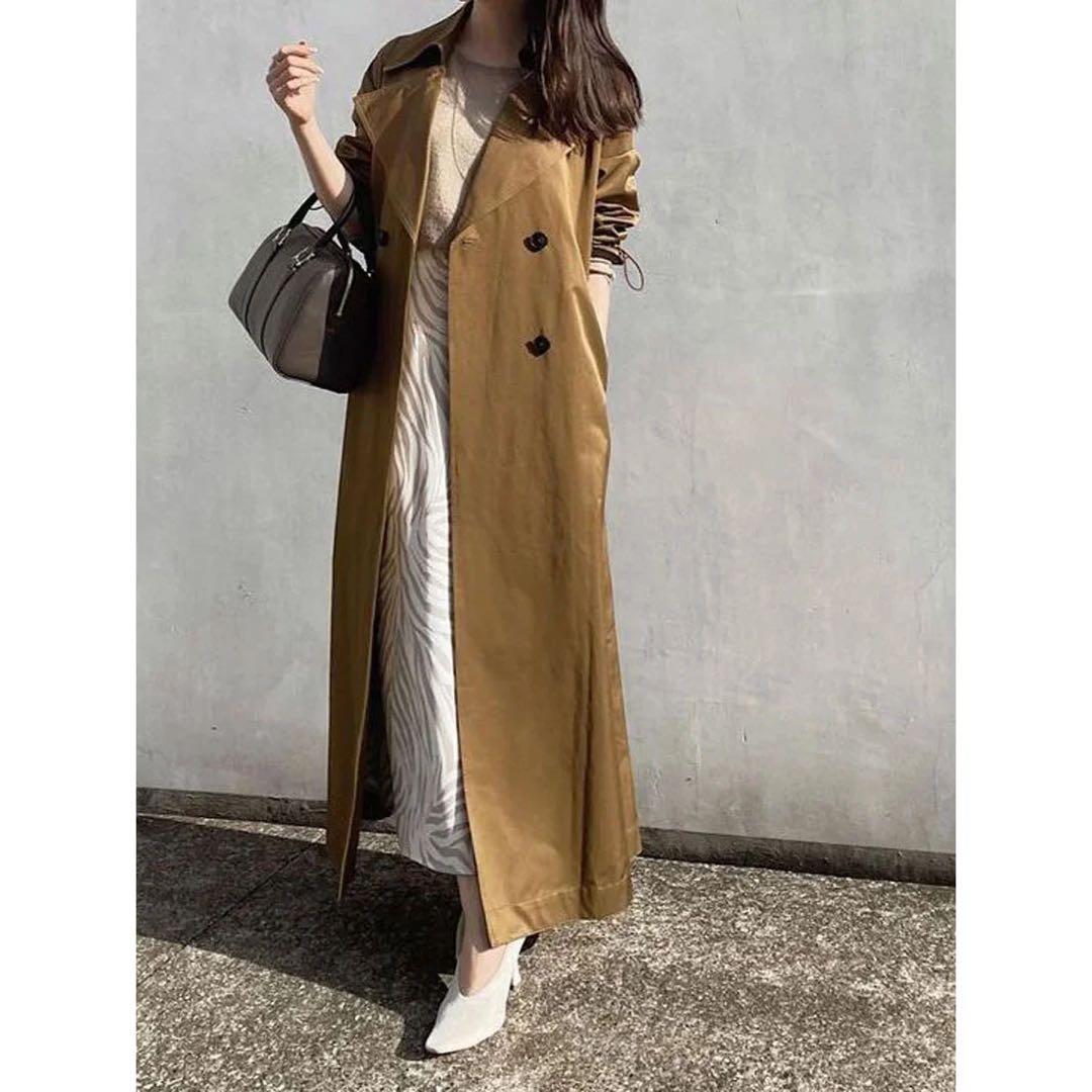 anuans ボリュームスリーブトレンチコート （BROWN）