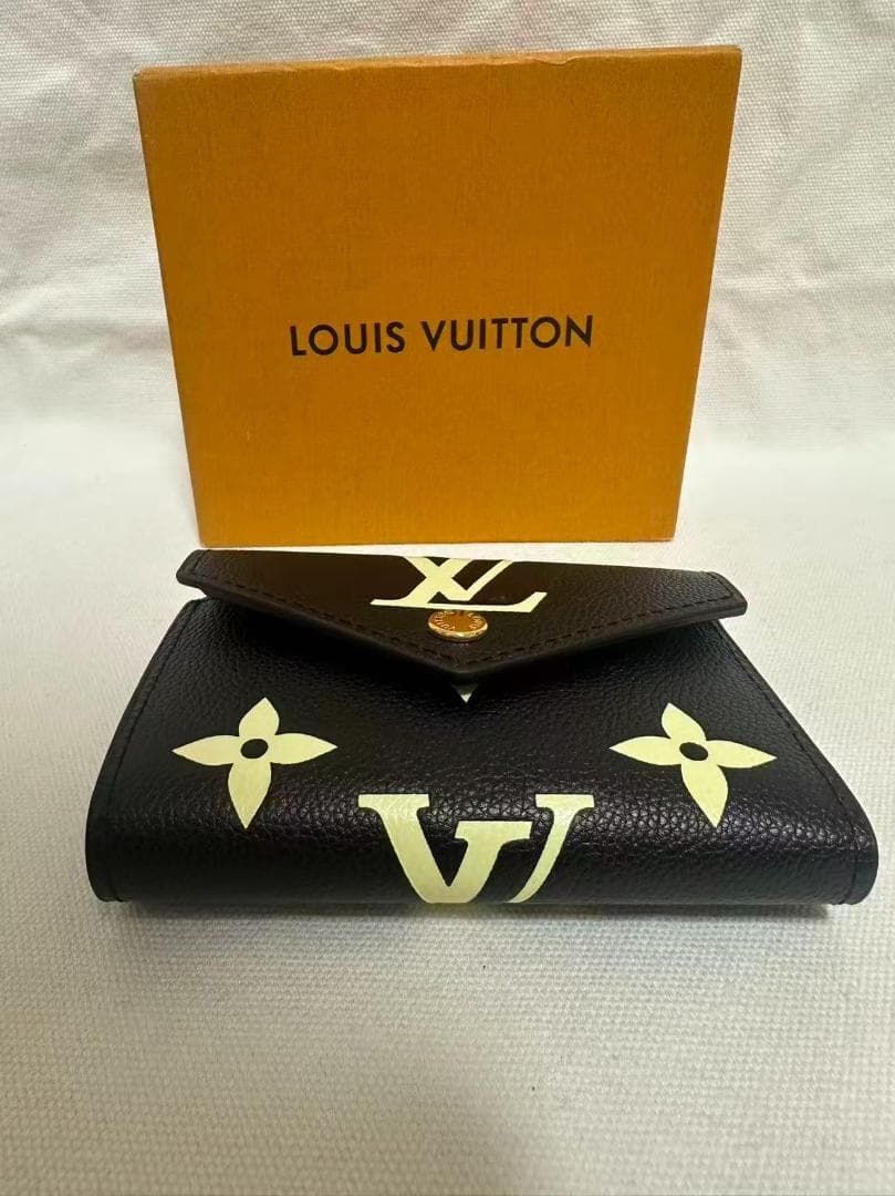 【美品】LOUIS VUITTON ブラック 三つ折り財布