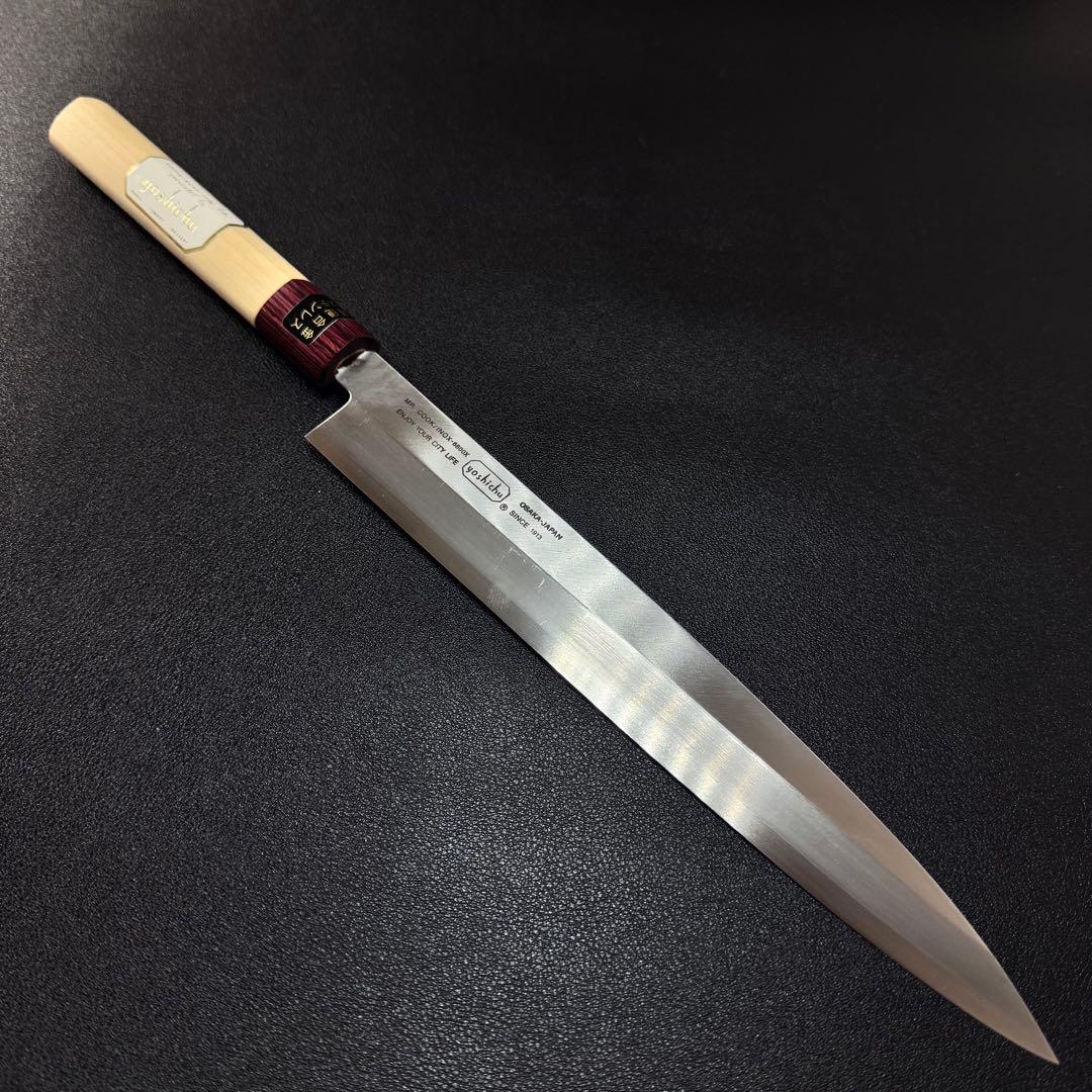 240mm ステンレス　霞 柳刃包丁　　クリ柄 和包丁　堺刃物