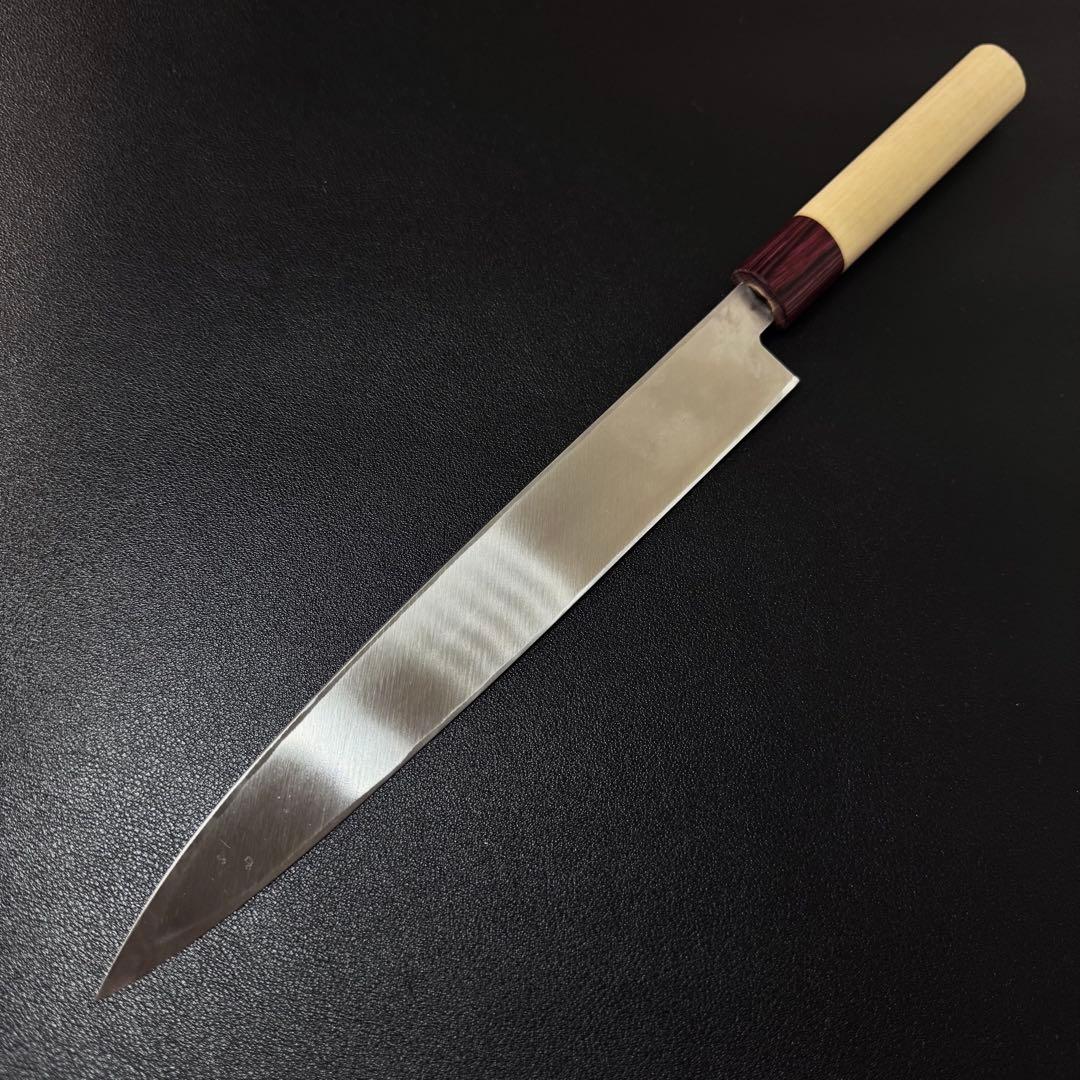 240mm ステンレス　霞 柳刃包丁　　クリ柄 和包丁　堺刃物