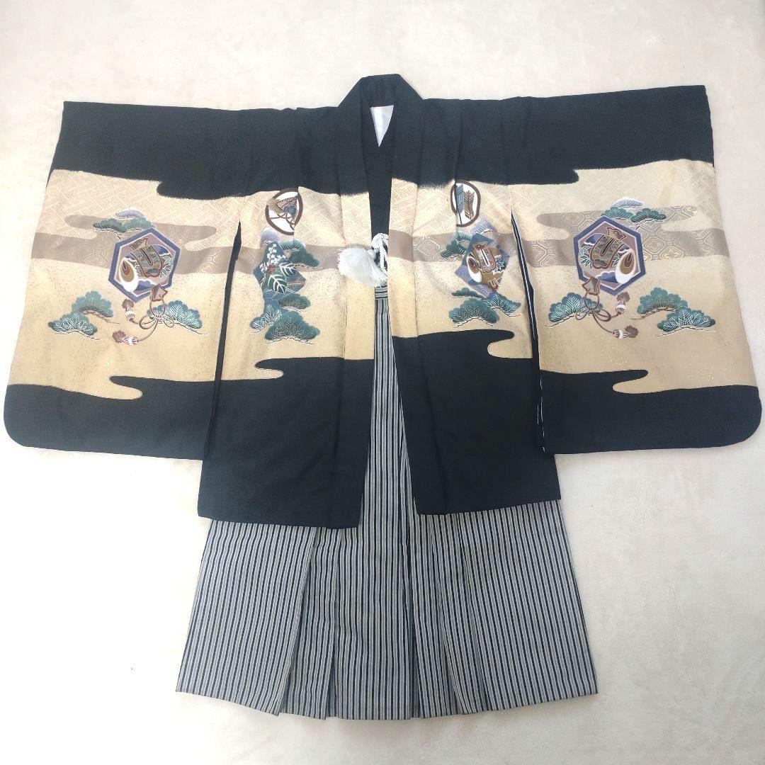七五三　男の子　着物3点セット　羽織袴　5歳　110cm