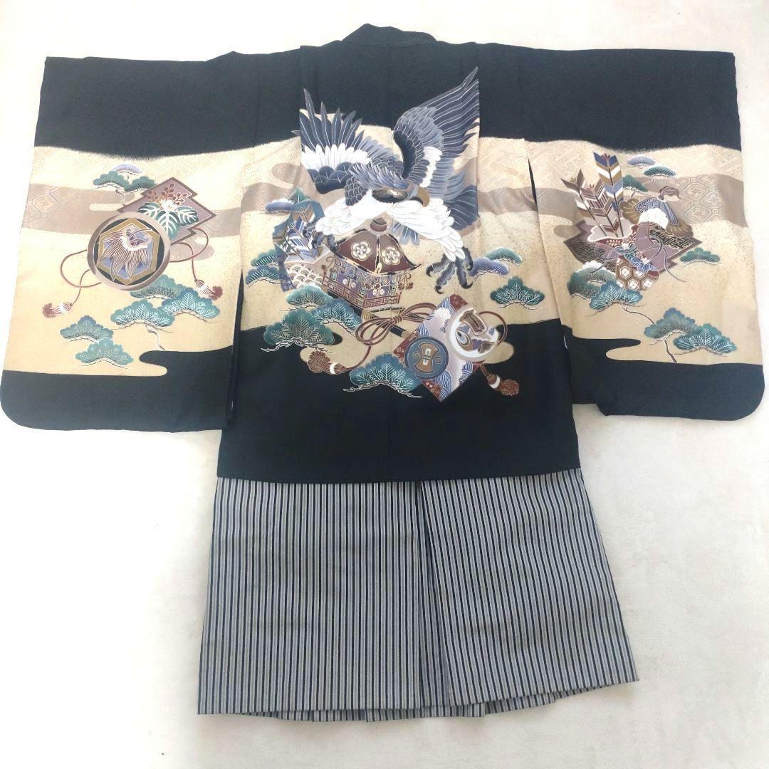七五三　男の子　着物3点セット　羽織袴　5歳　110cm
