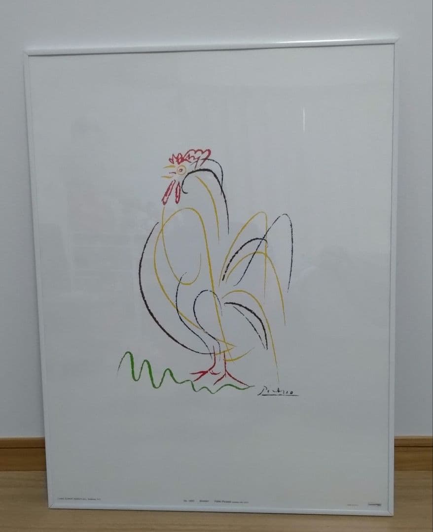 【値下げ】レア　ピカソ　雄鶏　ニワトリ　額付き　made in U.S.A