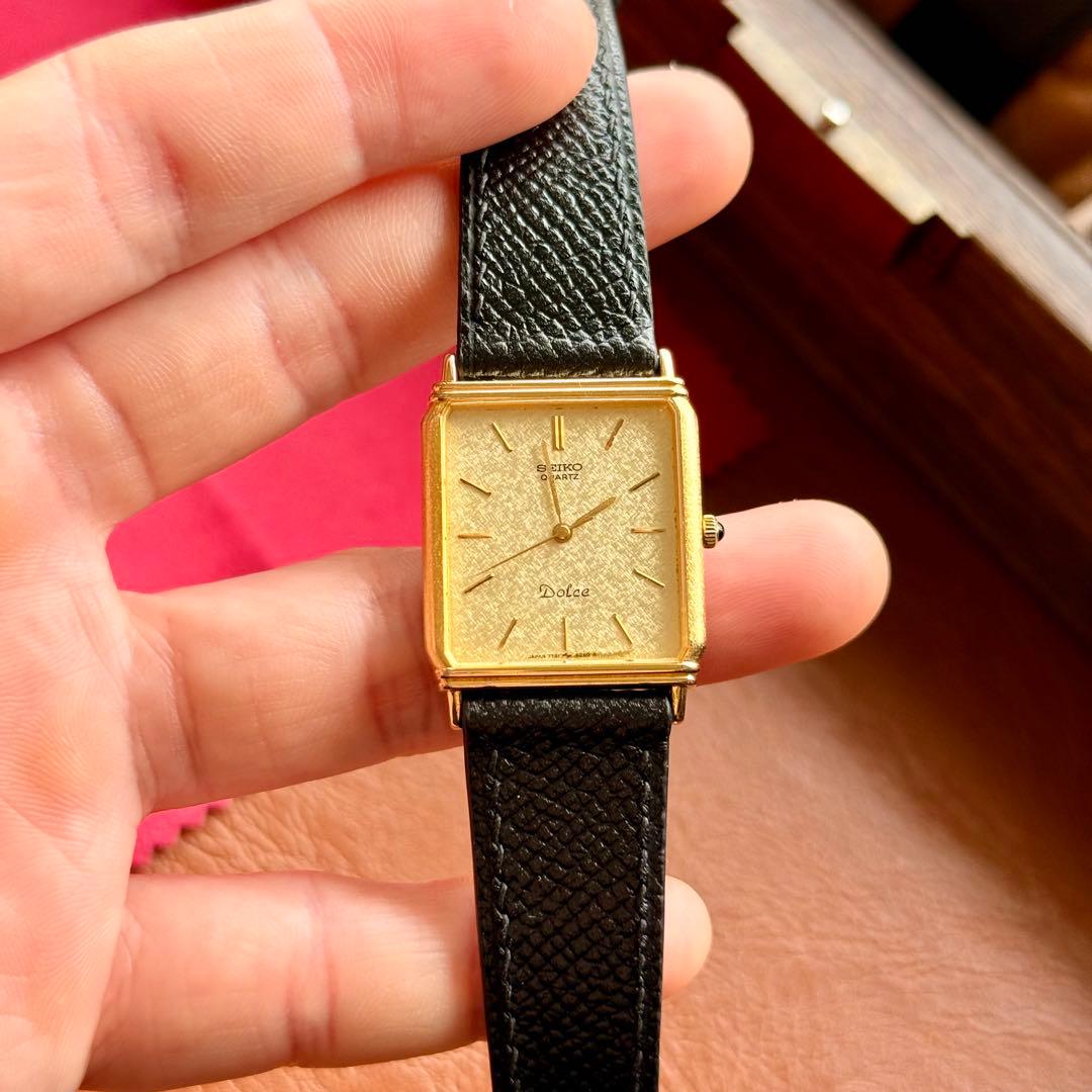 ヴィンテージ SEIKO 7731 砂子文字盤 タンク腕時計 1989年