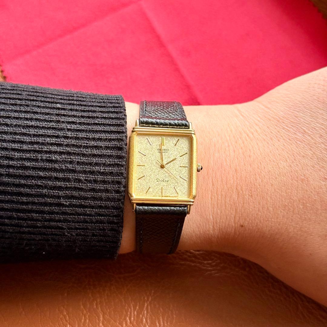 ヴィンテージ SEIKO 7731 砂子文字盤 タンク腕時計 1989年