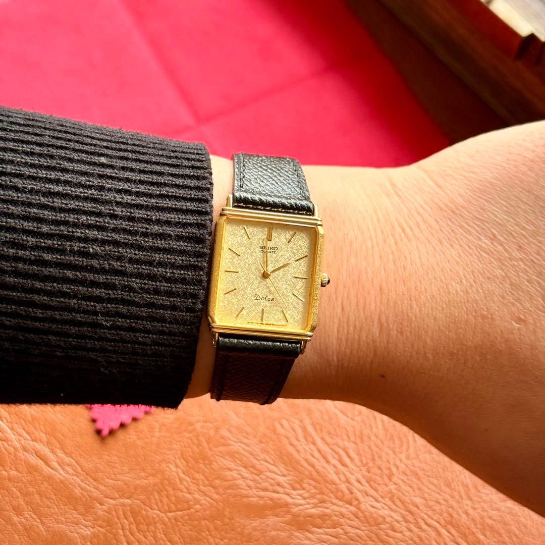 ヴィンテージ SEIKO 7731 砂子文字盤 タンク腕時計 1989年