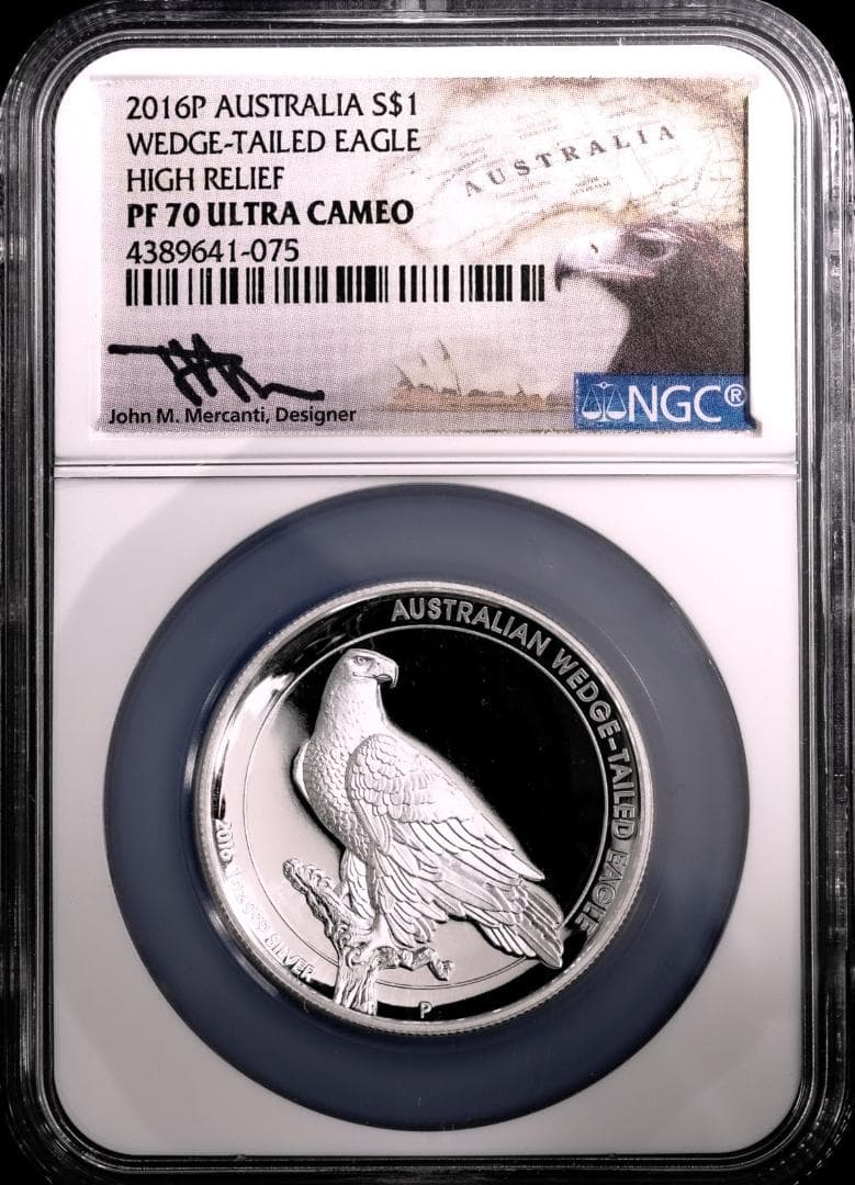 最高鑑定　NGC PF70 ウェッジテールイーグル ハイレリーフ 銀貨 2016