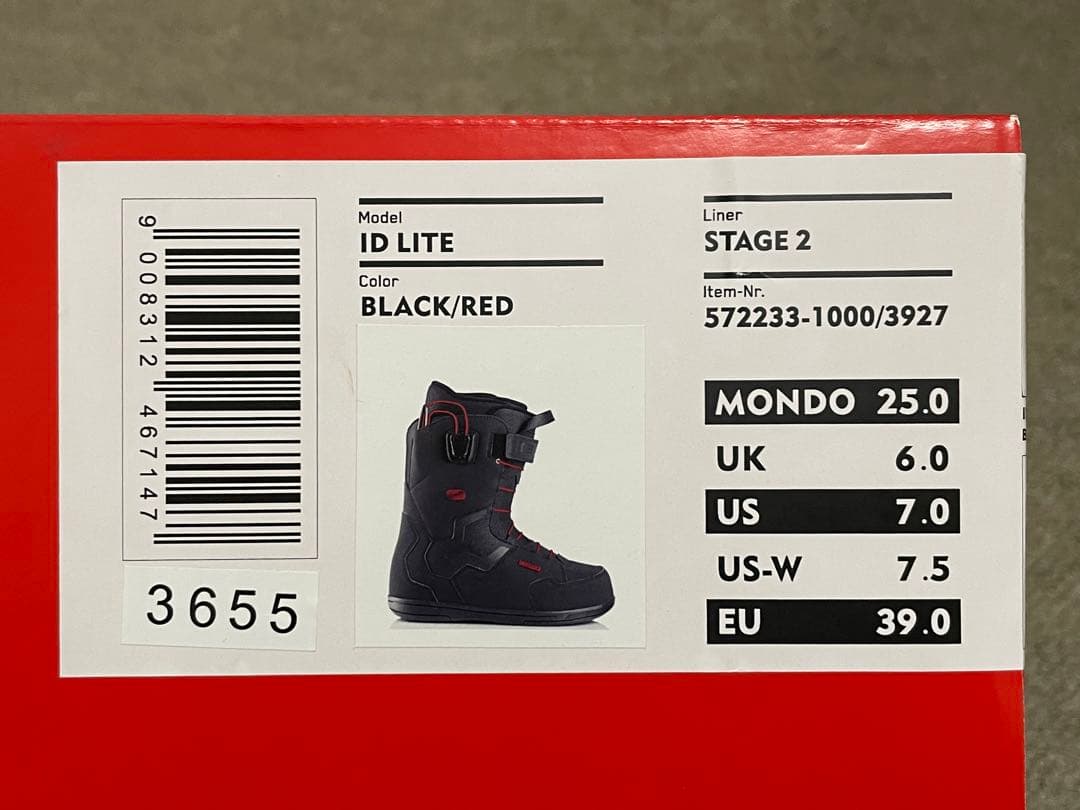 DEELUXE ID Lite 25cm 23-24 ブラック レッド 黒赤