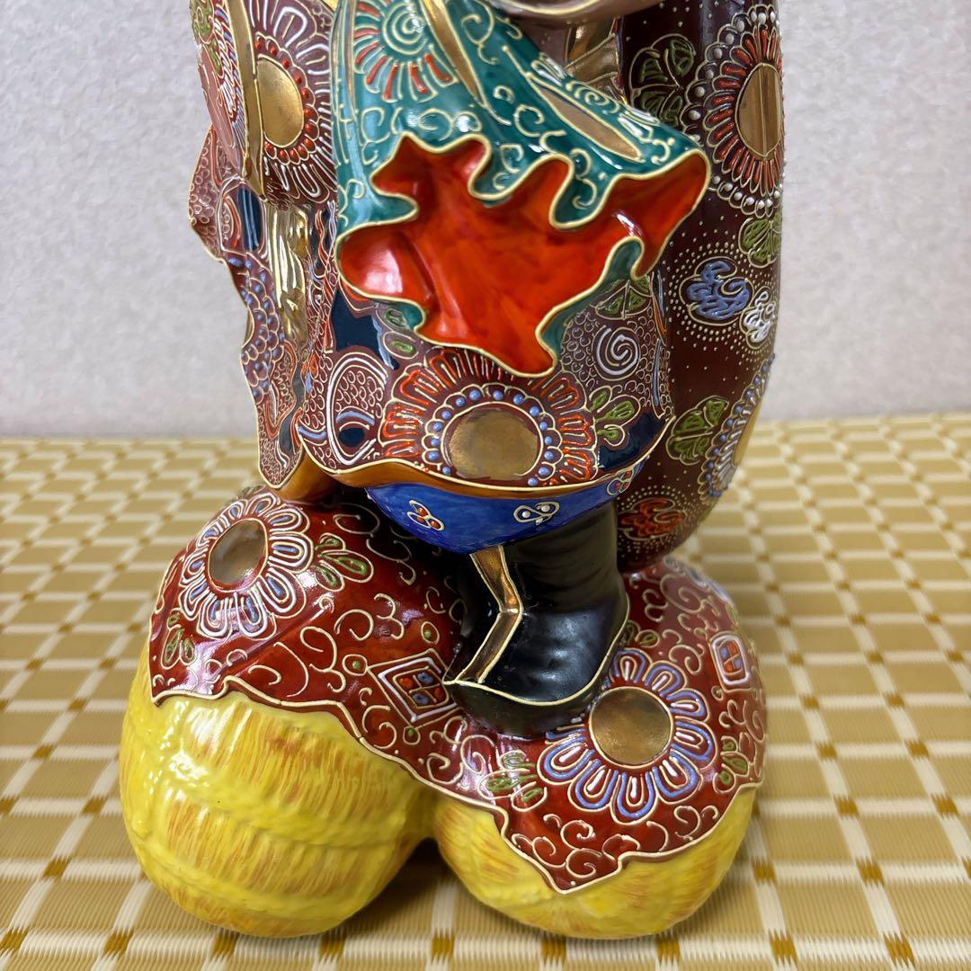 九谷焼　大黒天　14号大黒・盛　大黒様　俵乗り大黒天　縁起物　高さ42cm