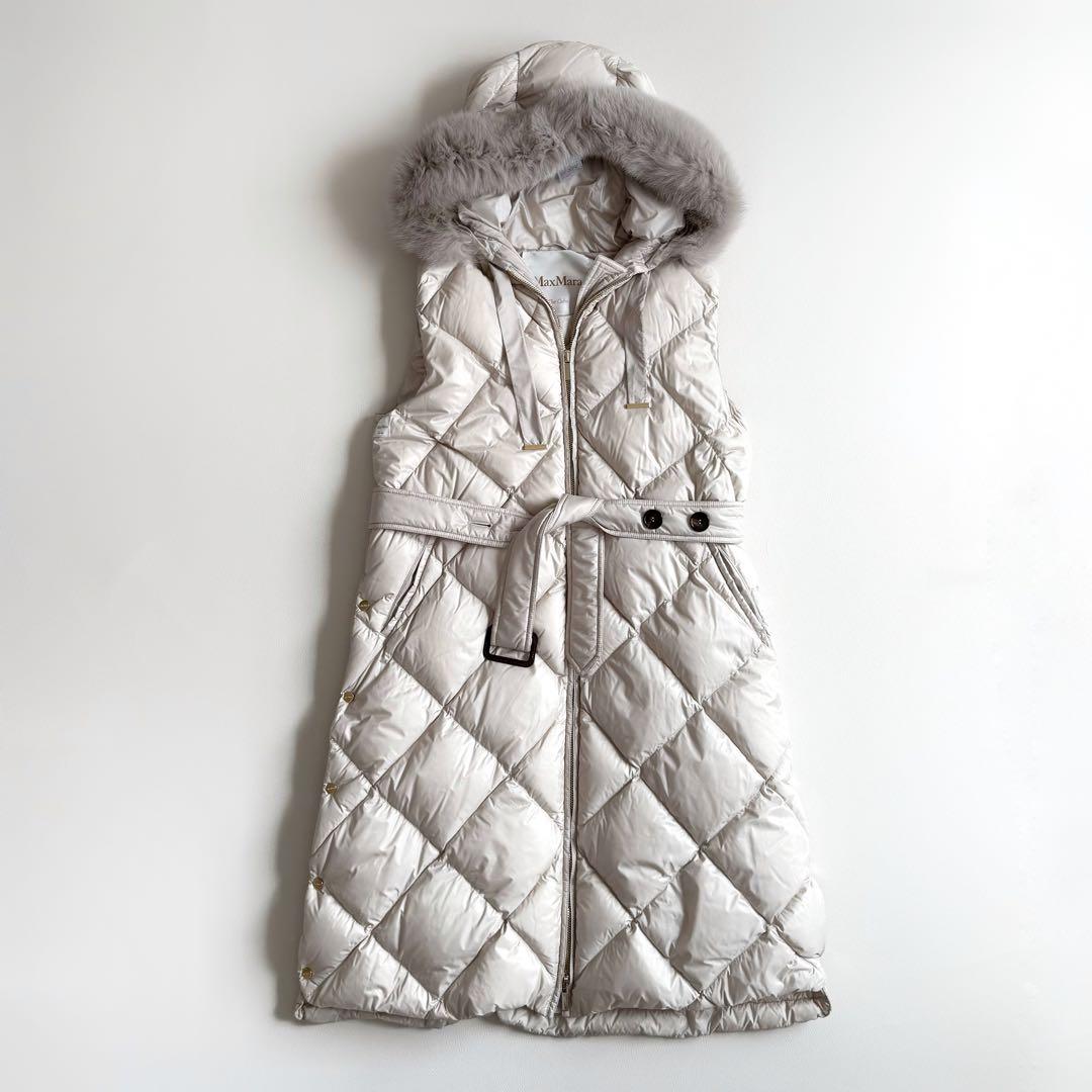 MaxMara The Cube ダウンベスト　フォックスファー　アイボリー