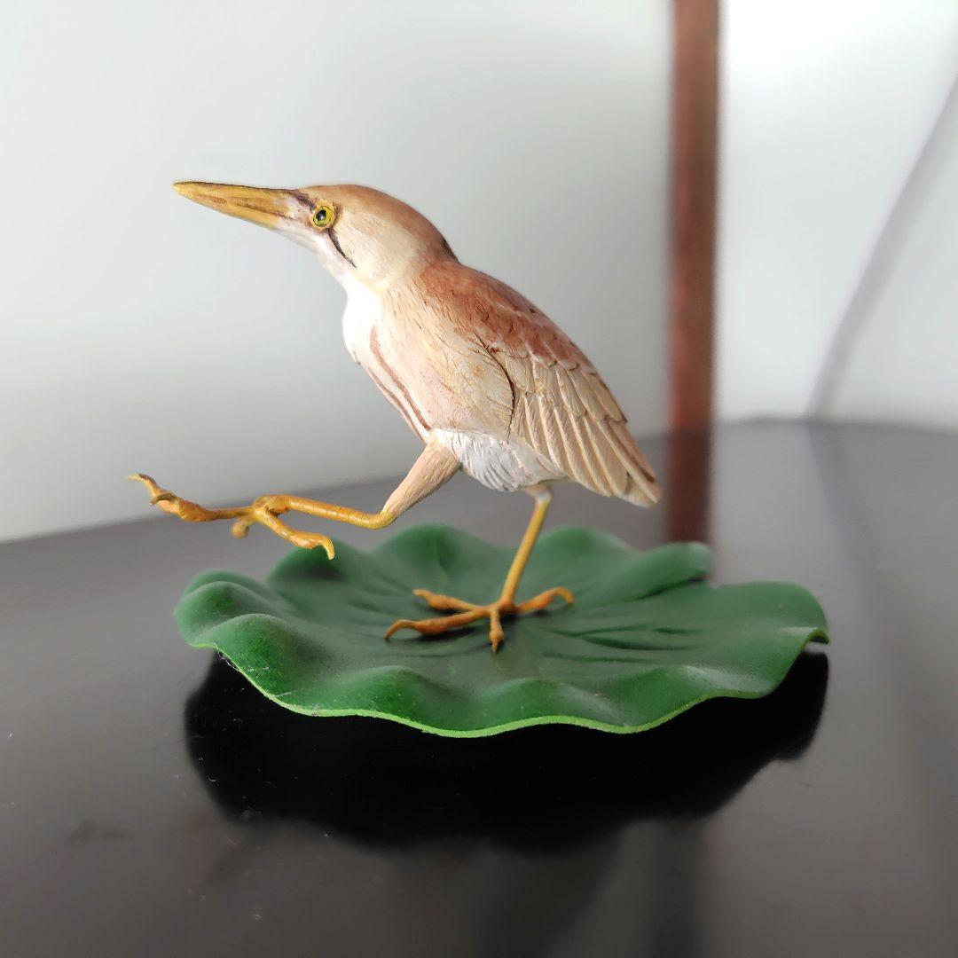 小さなバードカービング ヨシゴイ&アカショウビン 野鳥 木彫り