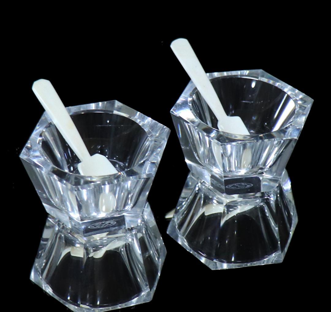 オールド・バカラ 稀少 マスタードポット ペア スプーン付属 刻印有 美品