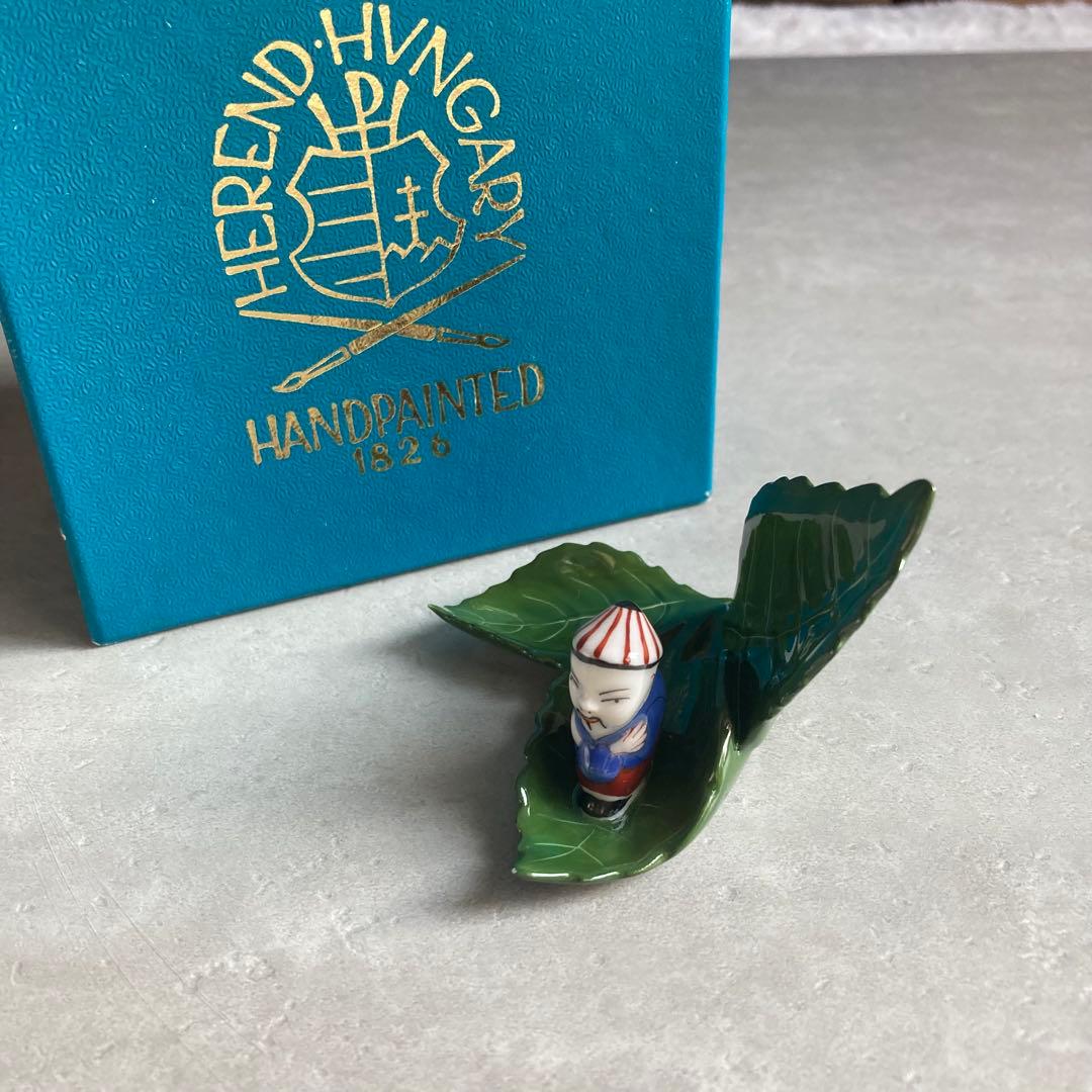 HEREND ヘレンド 置物 カード立て 葉の上のマンダリン