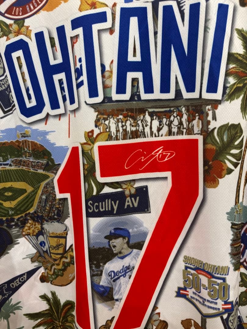 ラスト一点！⭐️期間限定価格⭐️大谷翔平 サインアロハユニフォーム50/50CLUB