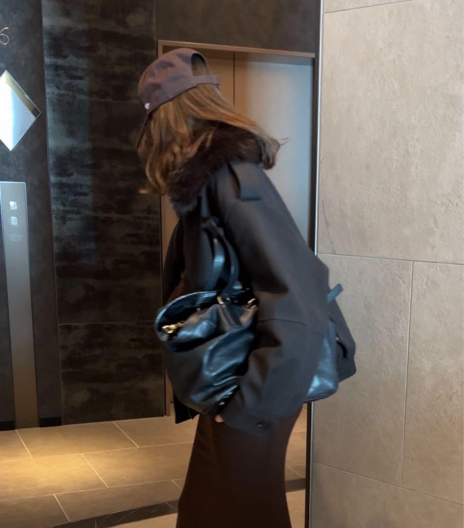 ZARA ファーカラー　ライダースジャケット　コート　L 今季新品同様　ブラウン