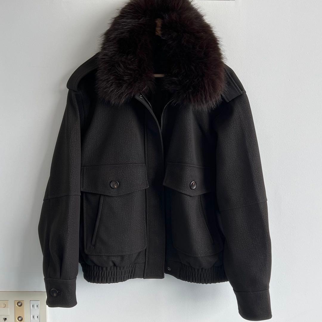 ZARA ファーカラー　ライダースジャケット　コート　L 今季新品同様　ブラウン