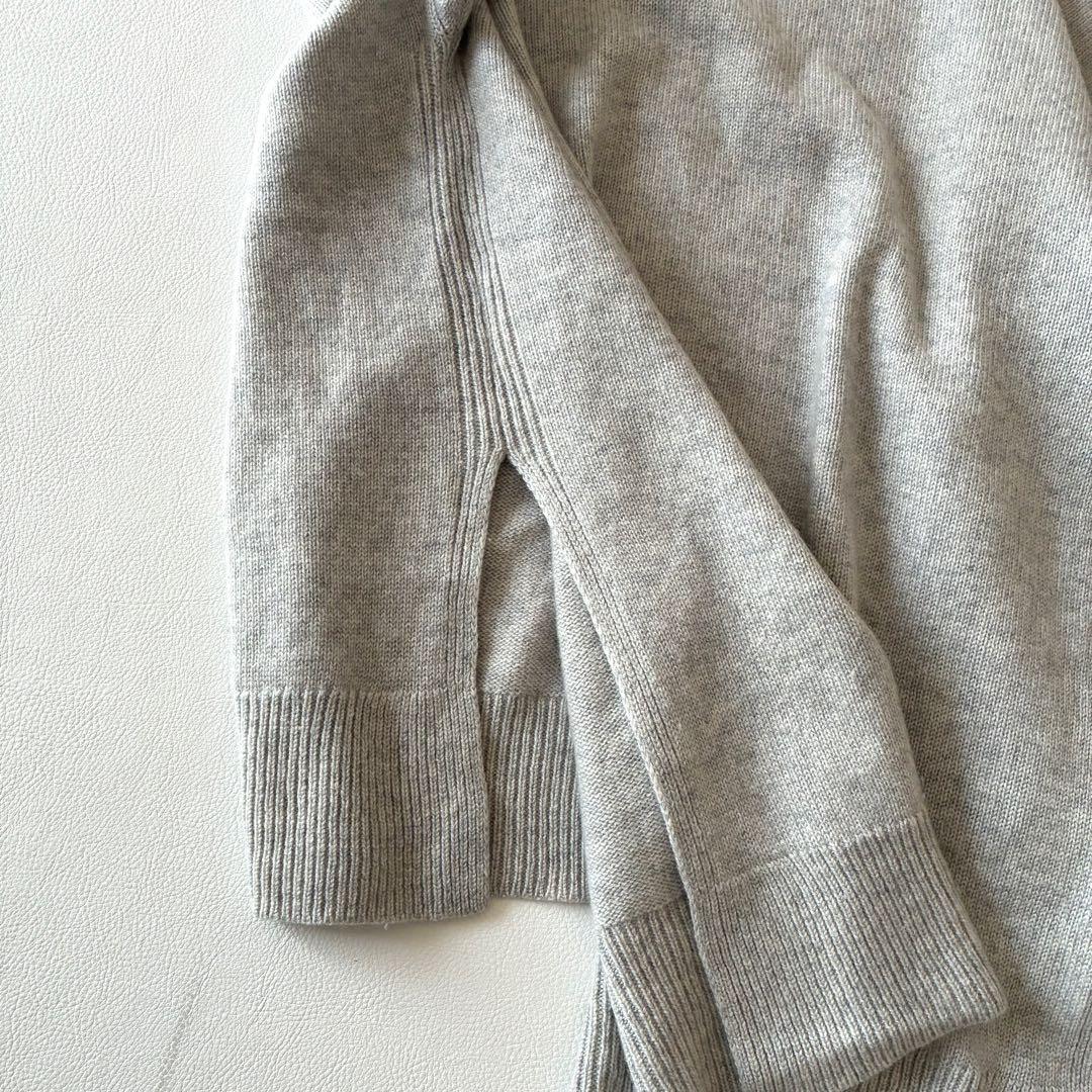 【美品】セオリーリュクス　カシミヤ100％クルーネックセーター　ライトグレー