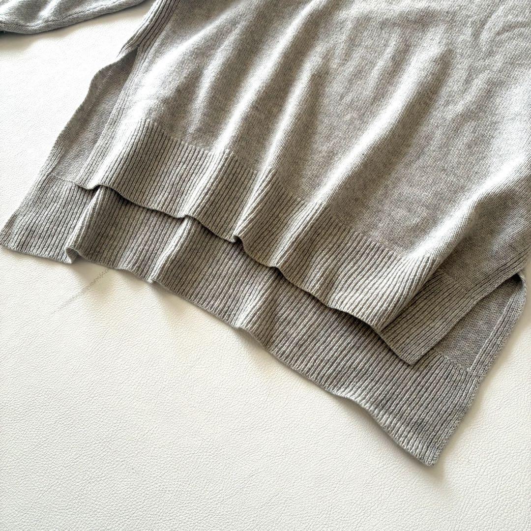 【美品】セオリーリュクス　カシミヤ100％クルーネックセーター　ライトグレー
