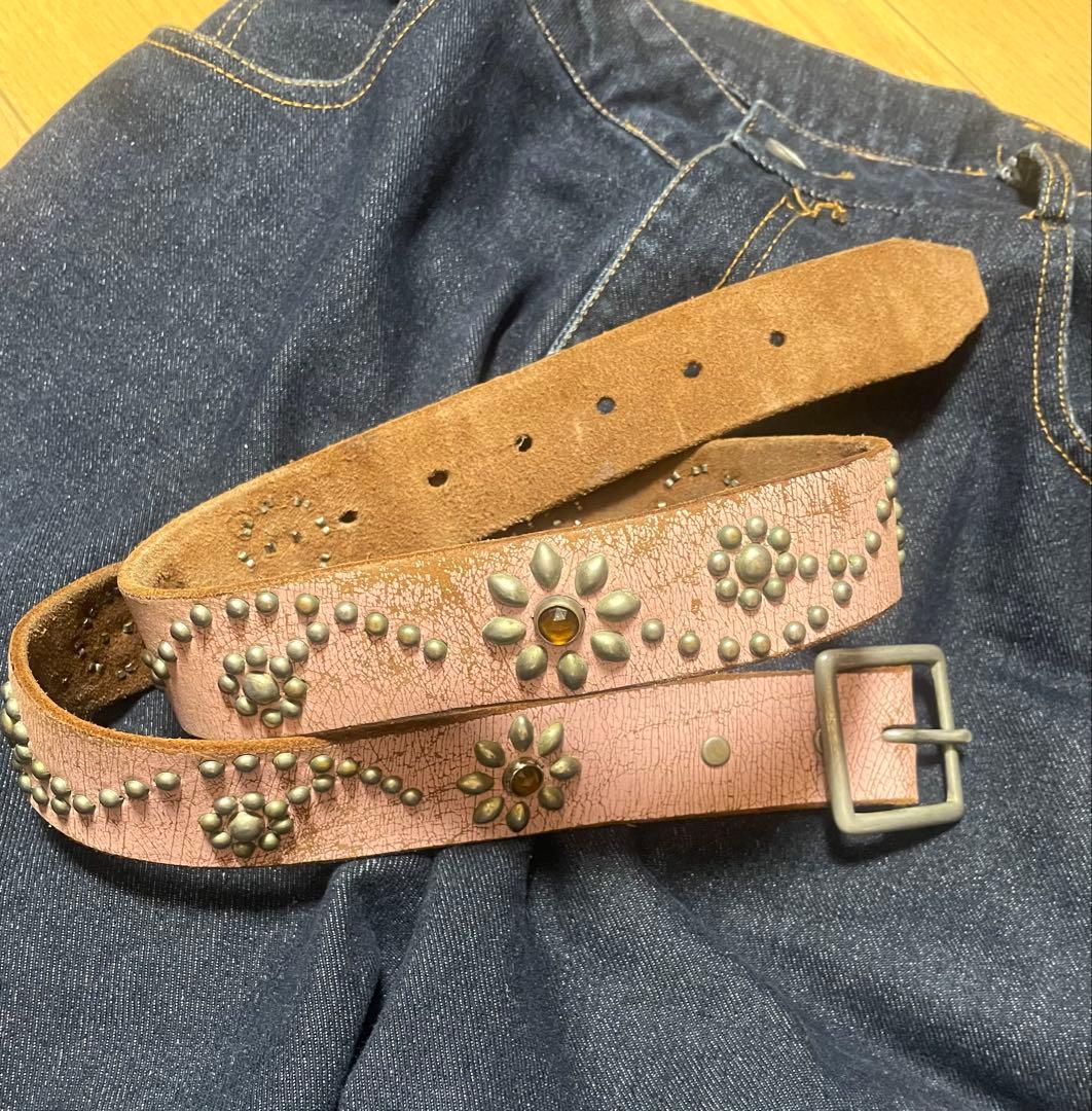 HTC似　レア色　本格スタッズベルト　ピンク