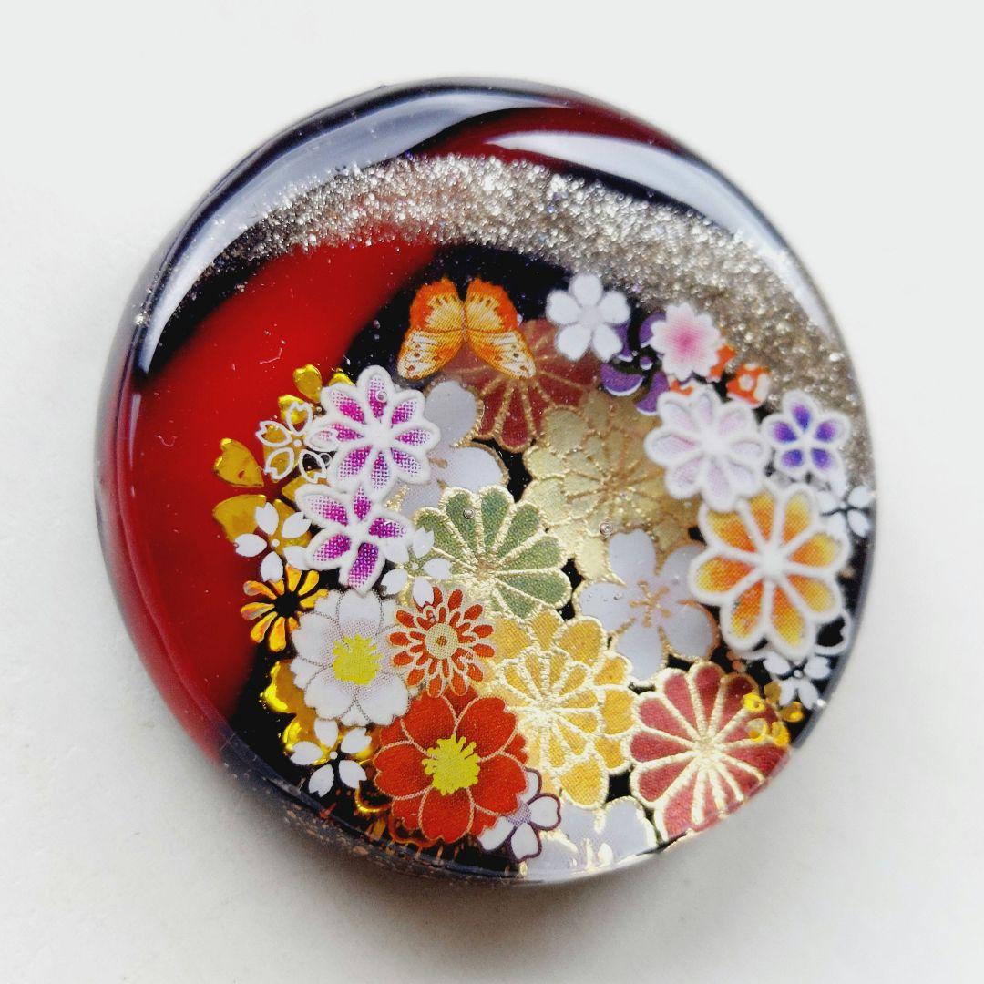 【1692】レジン　和柄　ヘアゴム　ポニーフック　ブロ―チ　ハンドメイド