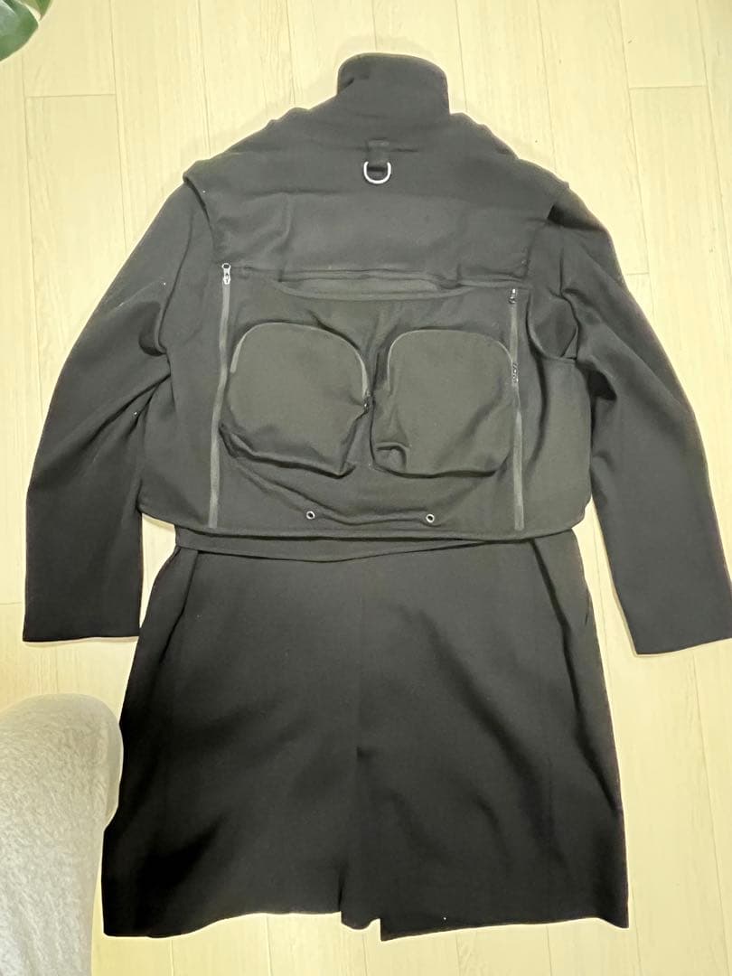 ランバンコレクション パリスシングルトレンチ&フィッシングベスト セット 黒
