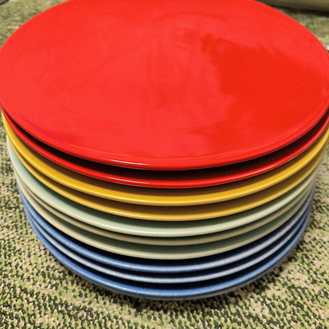 カラフルな大皿（赤　青　黄　ターコイズ）バラ売り可要相談