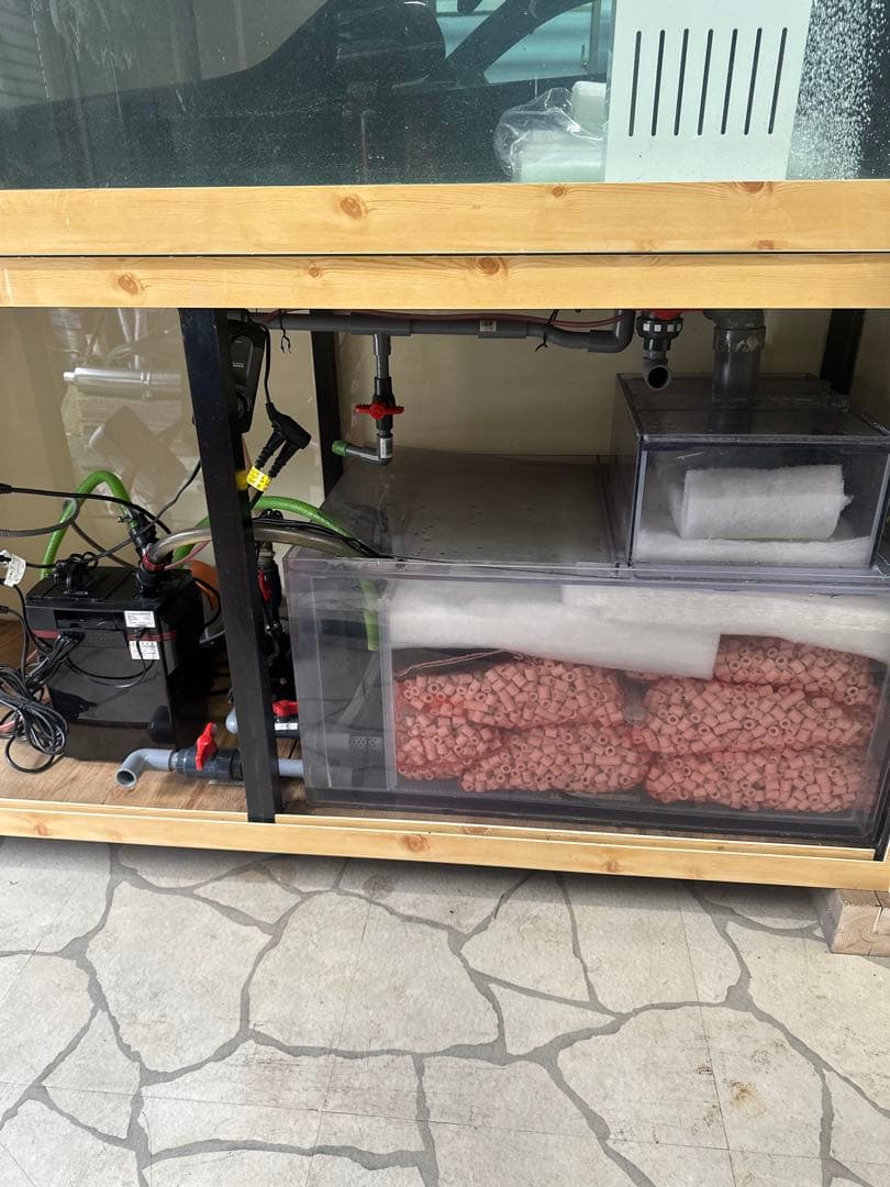 [引き取り限定] 大型水槽 木製キャビネット セット