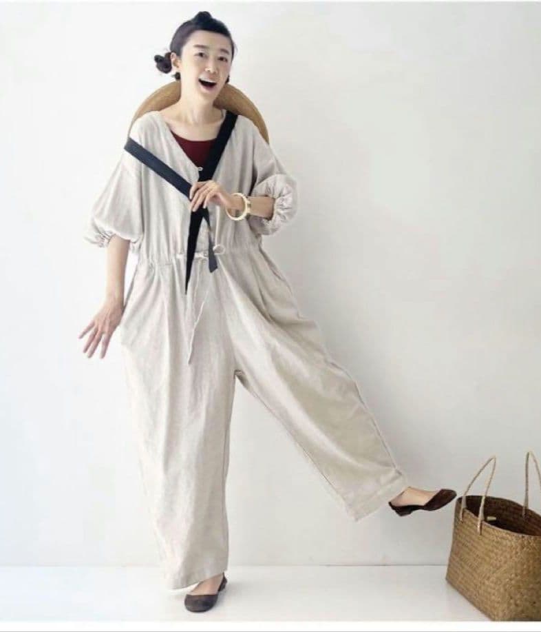 UpcycleLino バルーンスリーブサロペット nest Robe