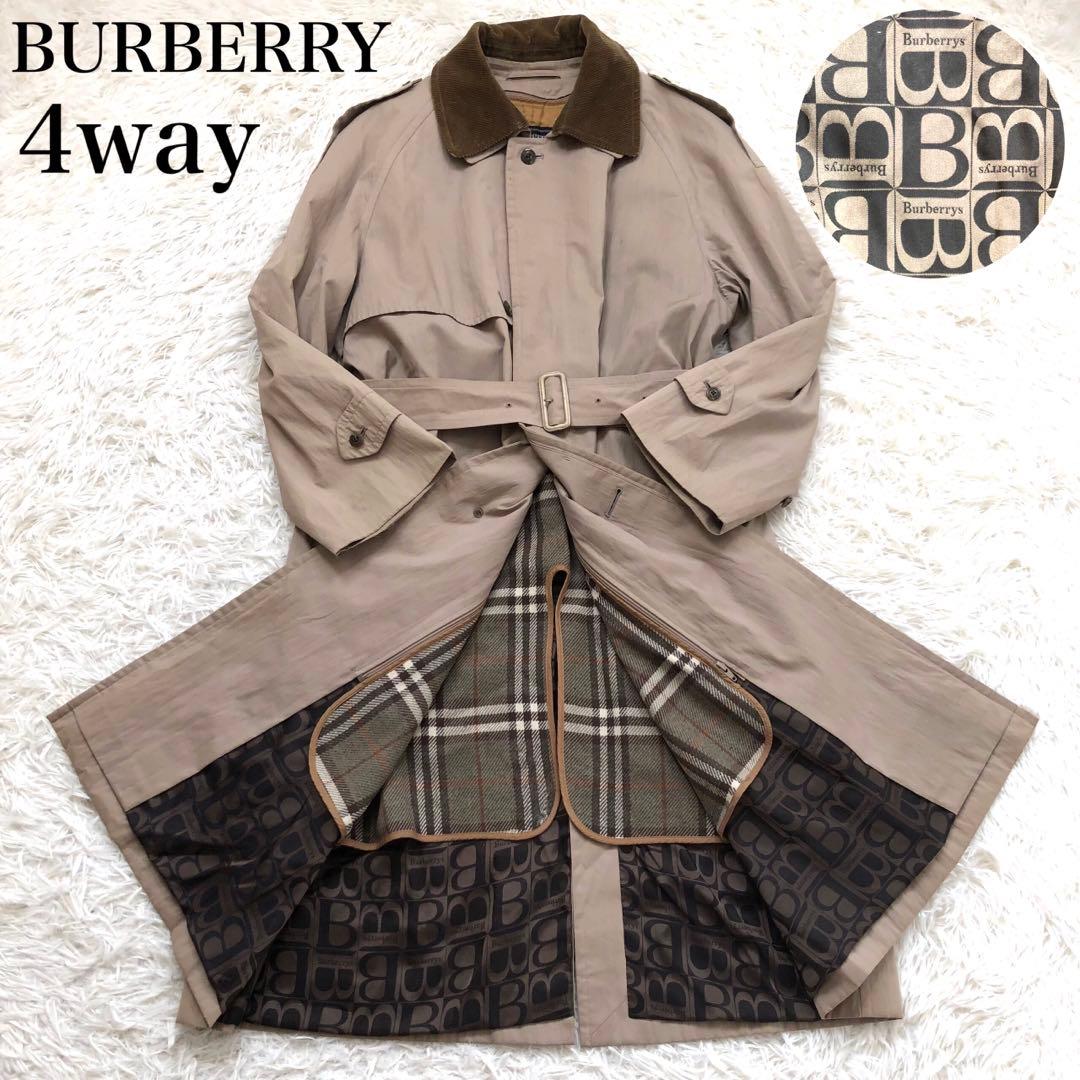 激レア✨ロゴ柄　バーバリー　トレンチコート　ライナー　襟付き 4way ベルト