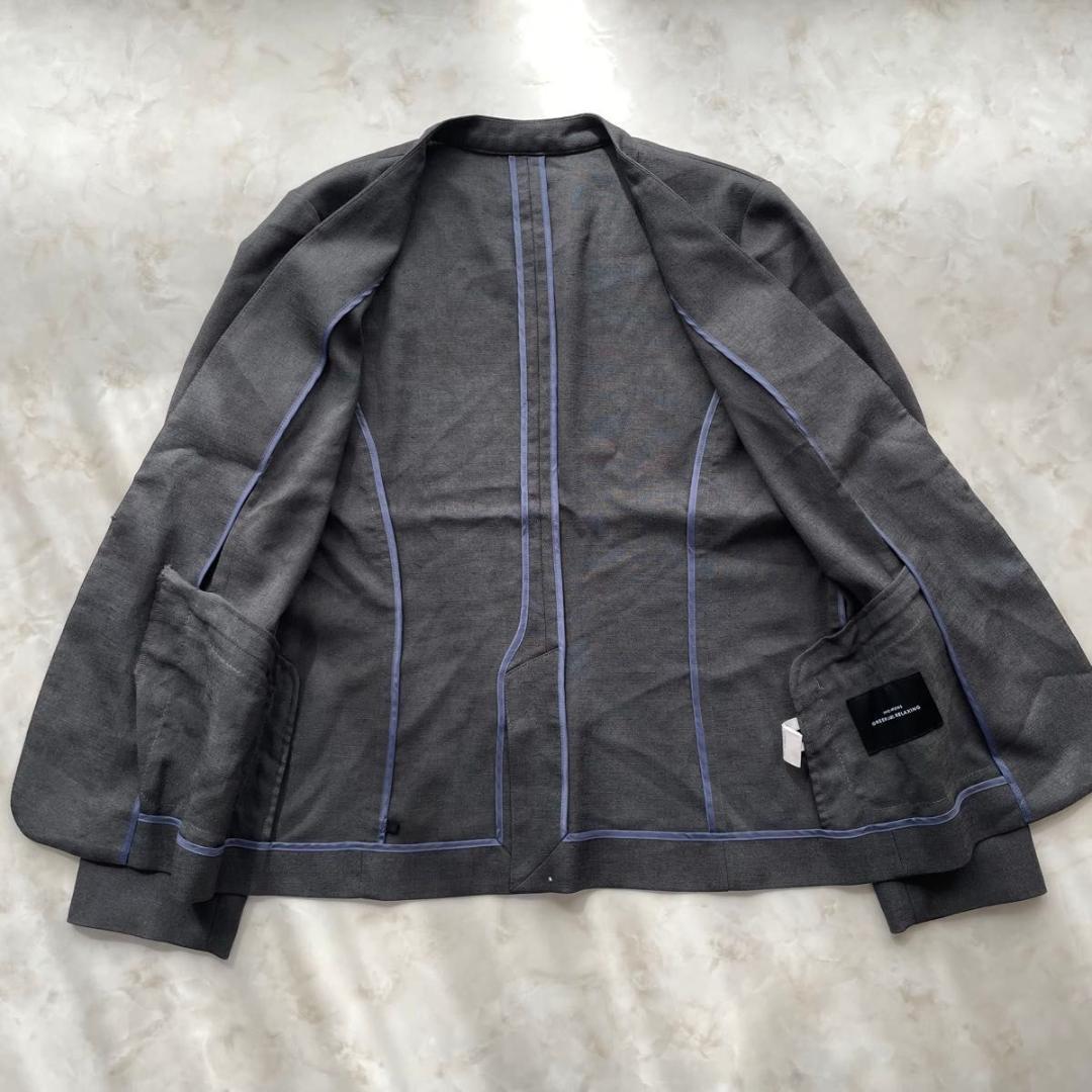 未使用級　グリーンレーベルリラクシング　セット　パンツスーツ　ノーカラー　S　M