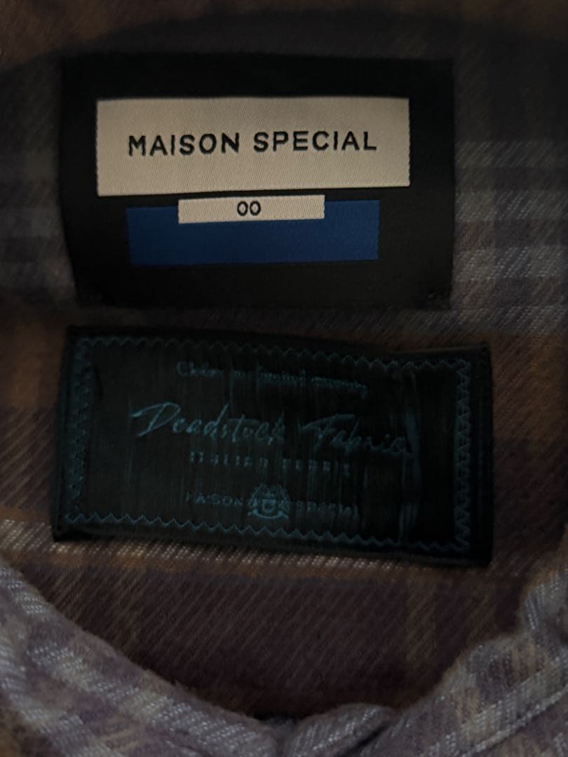 メゾンスペシャル　プライムオーバーレギュラーカラーフランネルシャツ　0