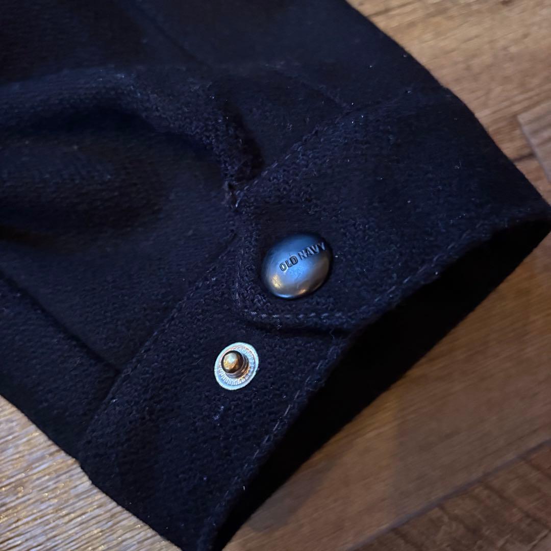 90s OLD NAVY ウールジャケット　短丈　ブラック　古着 レーヨン混