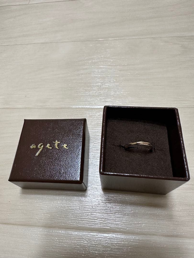 agete K10 ピンキーリング　クロスリング